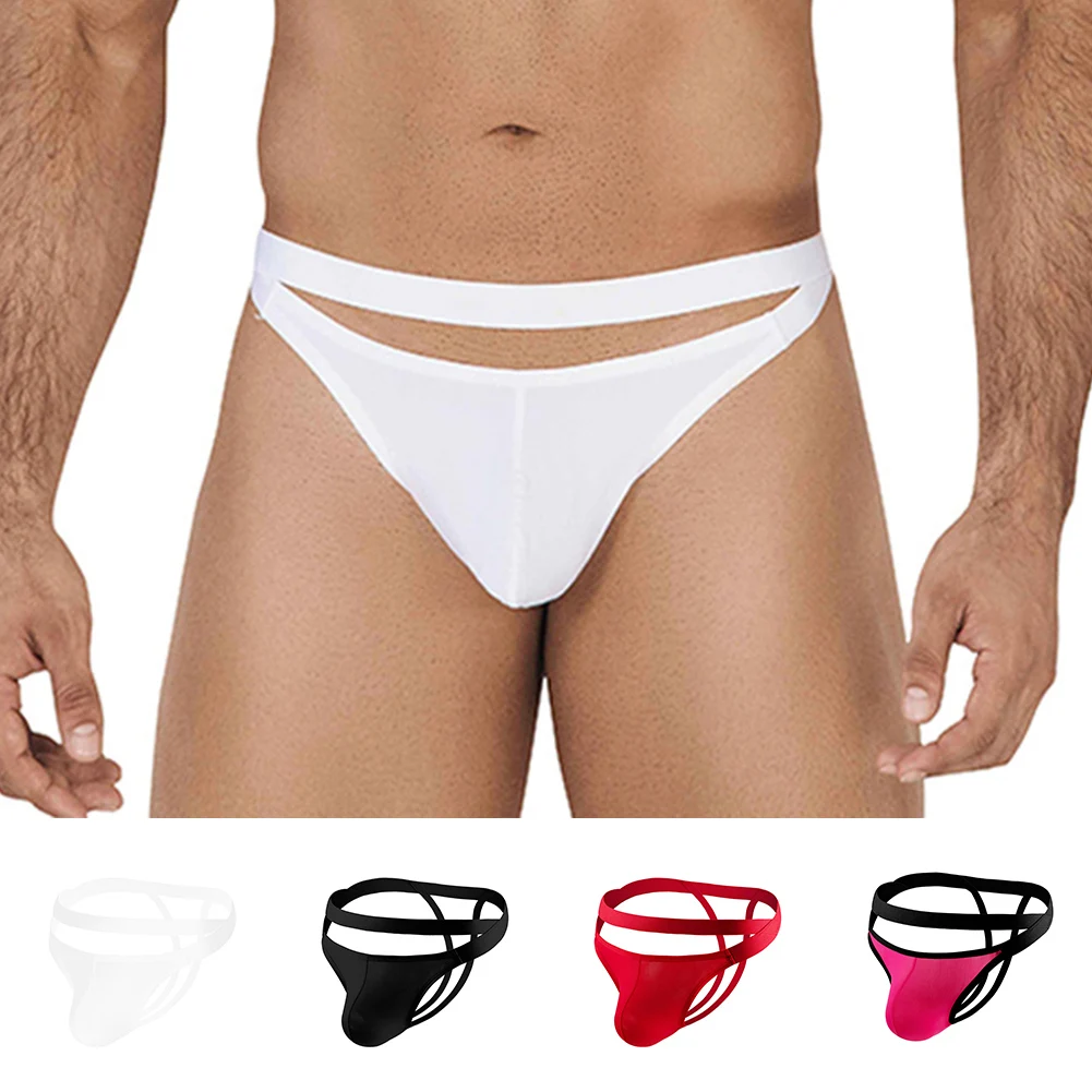 

Men Sexy Low Rise Lingerie Men's Triangular Panties G-strings Thong Jock Strap Underwear Gay Sissy Pouch Briefs Soft Underpants