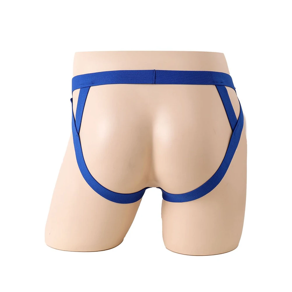 Męskie czarno-białe stringi, bielizna męska, bezkroczne, z pierścieniem na penisa, majtki typu stringi z otworem na O-ring, egzotyczne majtki.