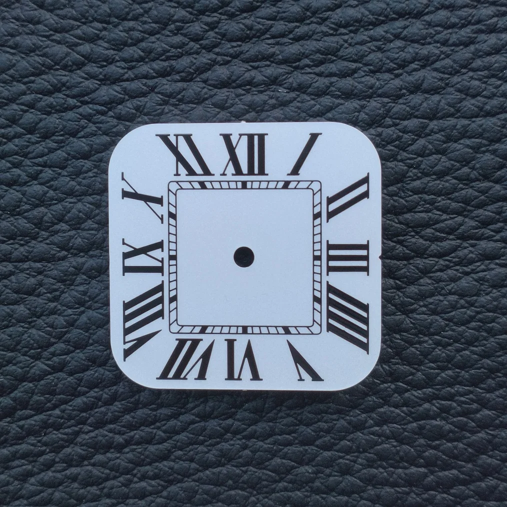 Watch accessories Watch parts Watch dial 27mm*27mm square Roman number thickness 0.4mm Suitable for NH35 NH36 NH38 movement