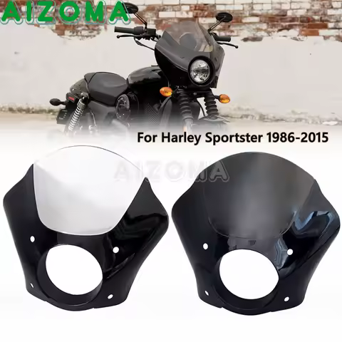 Motorcycle Headlight Gauntlet Fairing Windshield For Harley Sporster XL 1200 883 Iron 883 Roadster Seventy-Two Nightster 1986-15