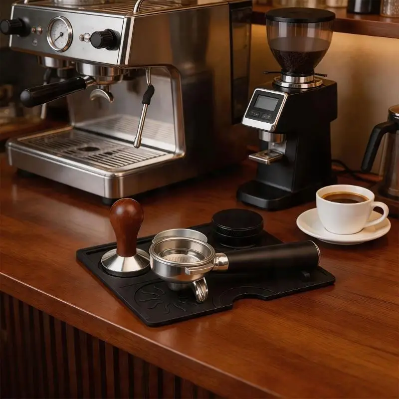 E8BD Daily Brewing Mat with Portafilter Rest for Home Coffee Counters