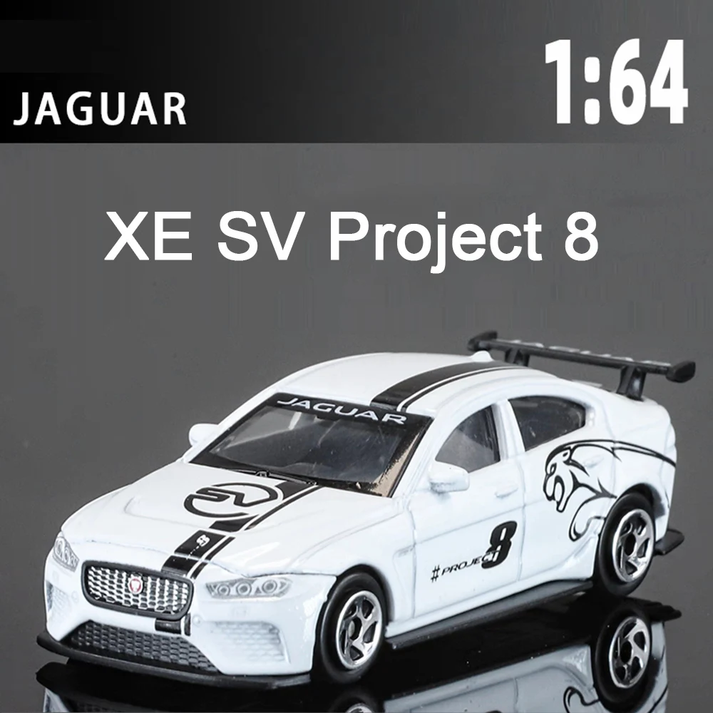 

1:64 Mini Jaguar XE SV Project 8, модели из сплава, литые под давлением автомобили, игрушечное колесо, горка вперед, миниатюрная модель автомобиля, украшения для мальчиков, подарки