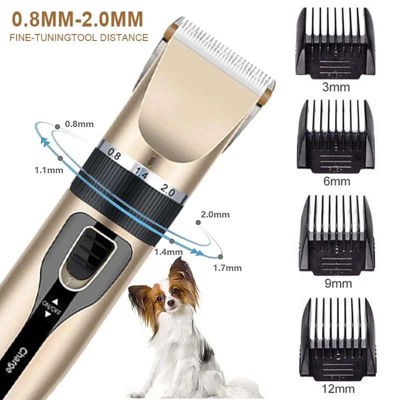 Pet Hair Electric Clipper USB Rechargeable Animals Grooming Haircut Cutter Shaver Trimmer Set Professional Security tool