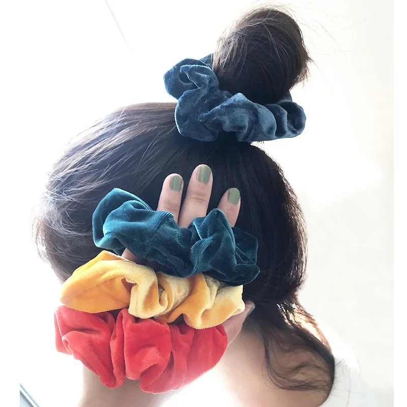 40 كاندي الألوان المخملية Scrunchies النساء مرونة الشعر العصابات الفتيات أغطية الرأس اكسسوارات عقال اللثة الشعر التعادل حبل ذيل حصان حامل #2