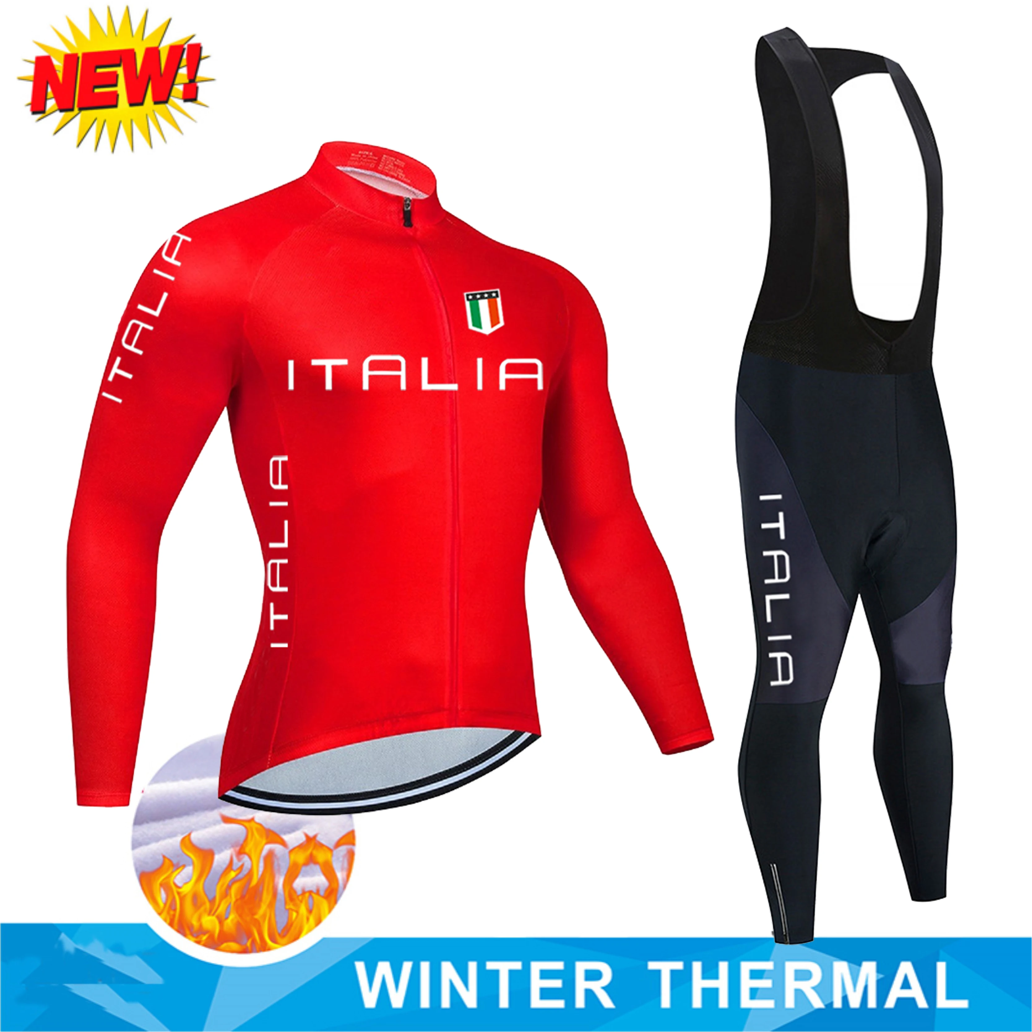 2024 Pro Winter Thermal Fleece Cycling Jersey Sets Long Sleeve Bicycle Clothing MTB Bike Wear Maillot Ropa Ciclismo Cycling Suit