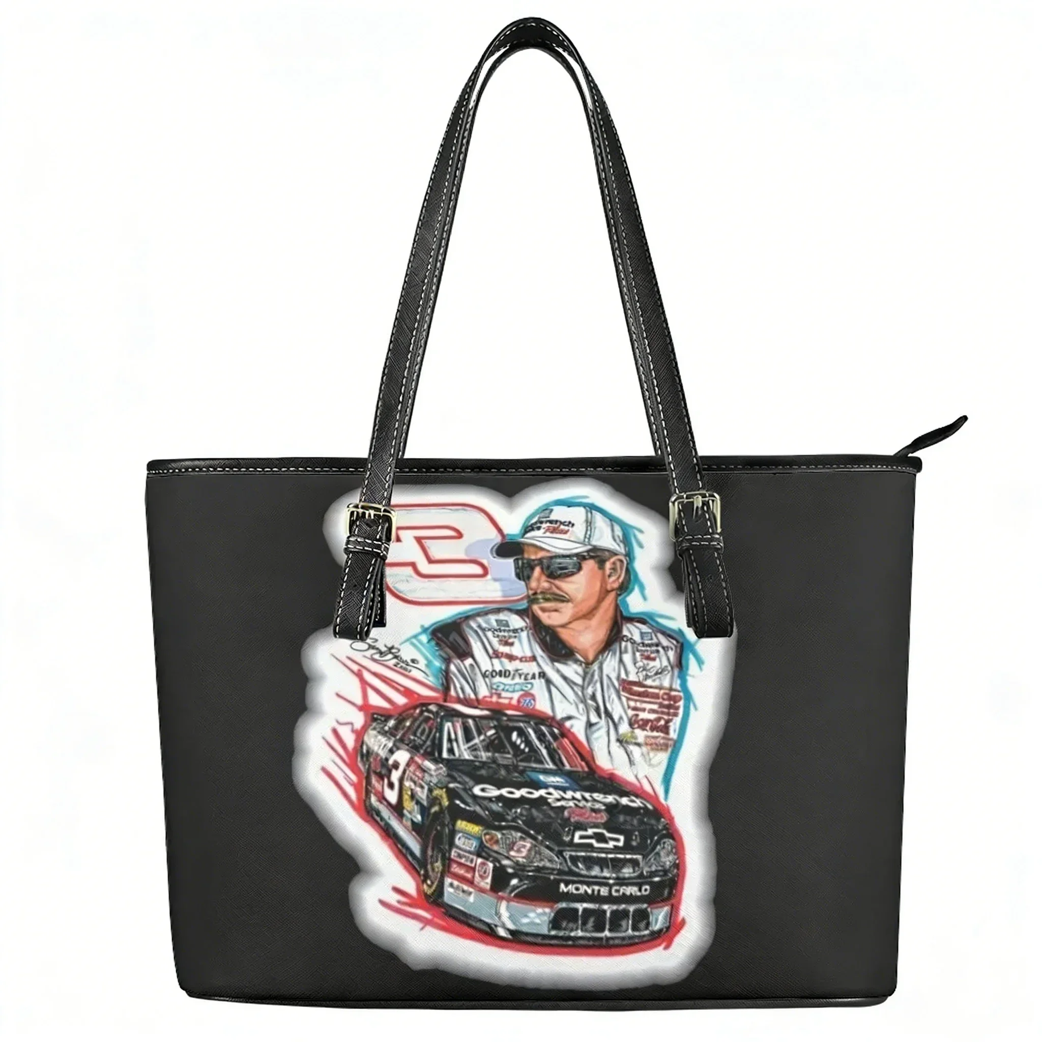 

Dale Number 3 Earnhardt Furry Custom Handbag Womens Mens Personalized Tote Bag Shoulder Bag Business Leather Purse Travel Bag