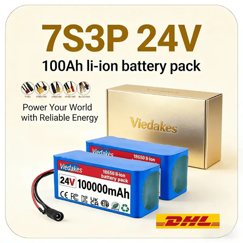 

VIEDAKES 24V 7S3P Battery 18650 Аккумулятор With Charger For Kids Toy Cars Lightweight Safe Durable