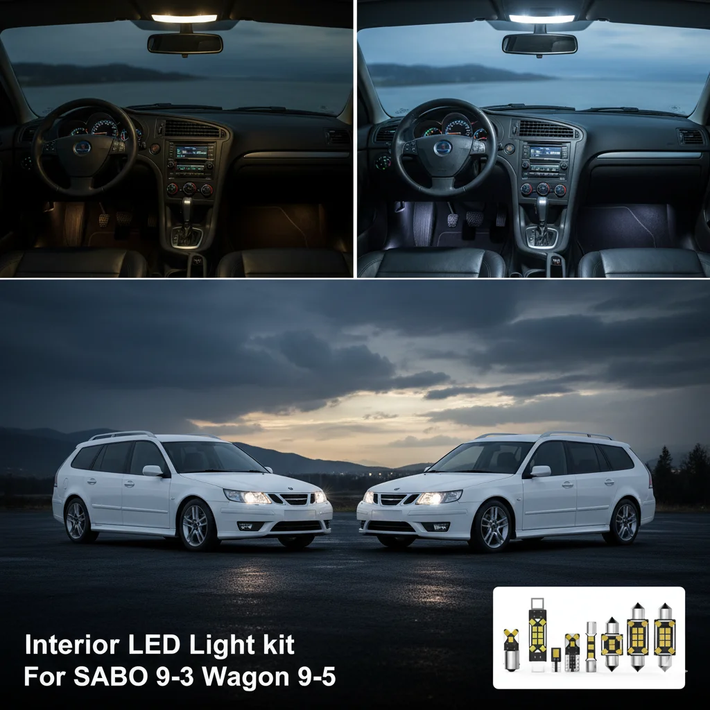 For SABO SAAB 9-3 Sedan Wagon Hatchback 9-5 1999 2000 2002 2003 2005 2006 2007 2009 2011 Car Interior Light LED Kit White Canbus