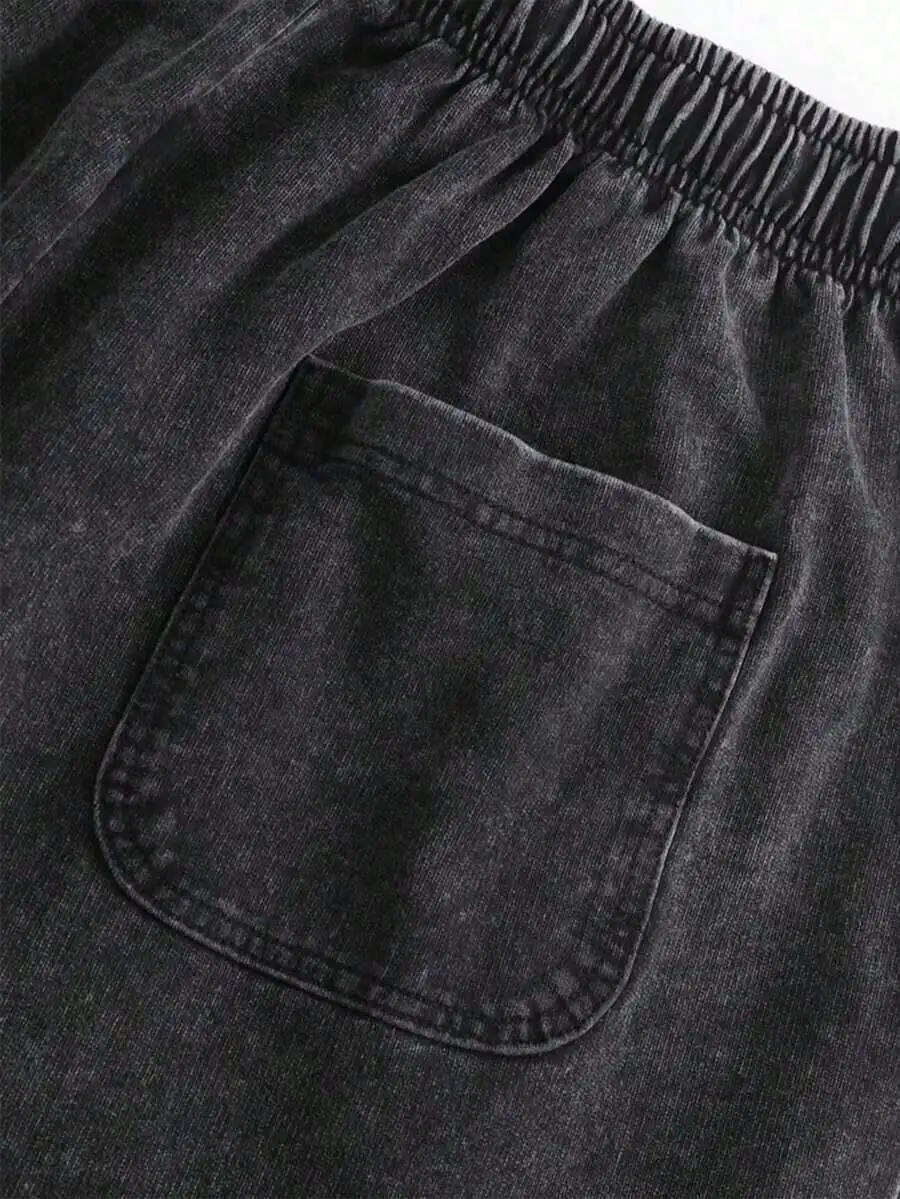 

Mens Loose Fit Beach Shorts Casual Street Style Denim Fabric
