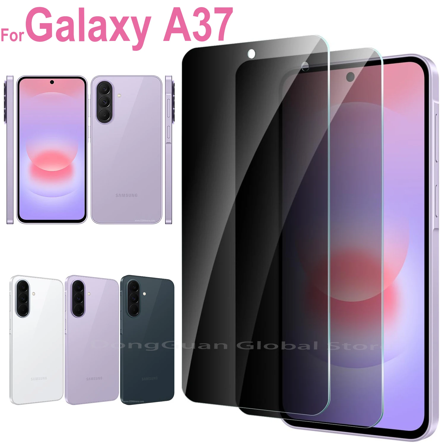1/2/3/4Pcs For Samsung Galaxy A37 Protector Privacy Screen Anti Spy Tempered Glass