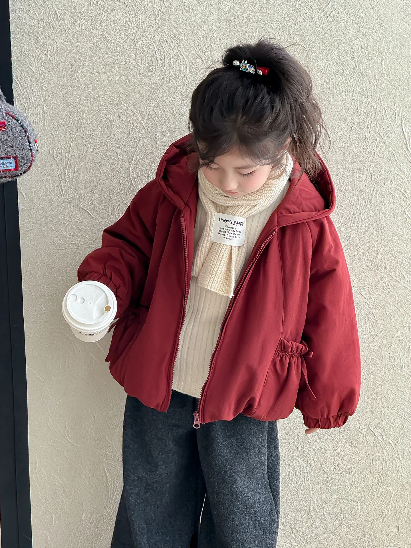 

Хлопковое пальто на подкладке для девочек, теплое зимнее новогоднее годовое пальто для девочек, модное милое хлопковое пальто для маленьких девочек