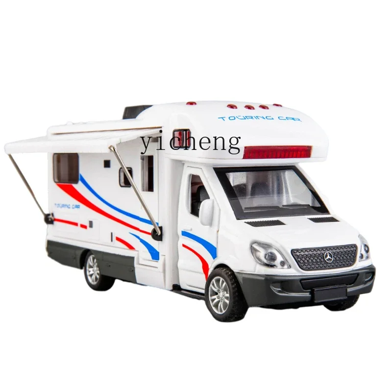 

Tqh имитация игрушечного автомобиля на колесах, большая модель автомобиля из сплава для кемпинга, дорожный автобус, автомобиль