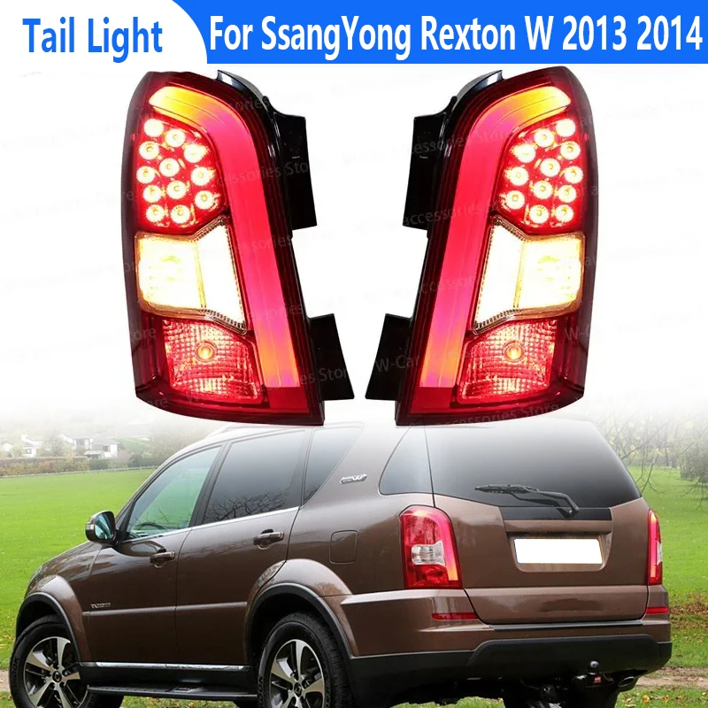 Car LED Tail Light For SsangYong Rexton W 2013 2014 Rear Turn Signal Light Brake Parking Lamp Accessories 8360108C10 8360208C10