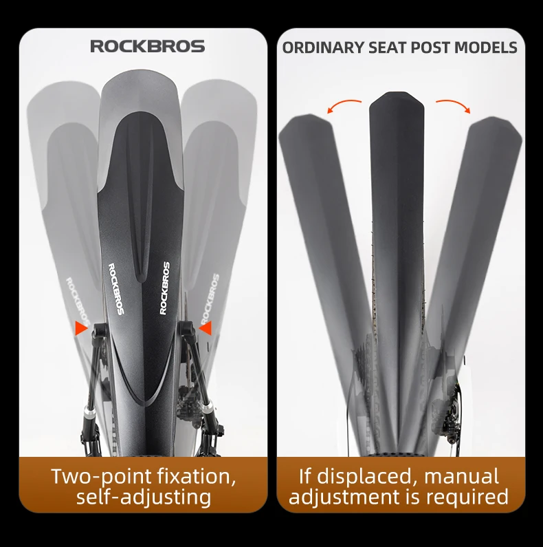 ROCKBROS Mountainbike-Schutzblech, verbreitert, mit Schnellverschluss, 26-29 Zoll, langlebig, innovative Montage, Fahrradzubehör – Detail 5
