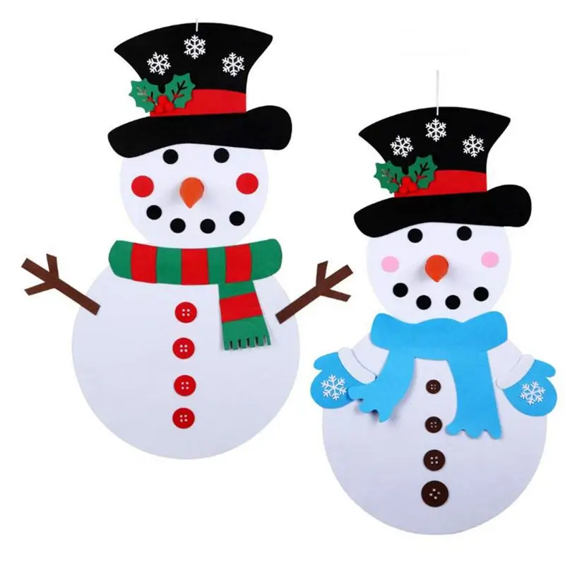 

DIY Felt Snowman 2 Sets Snowman Felt Board Winter Snowman Decor Christmas Snowman Wall Art Practical And Sturdy Colorful Felt