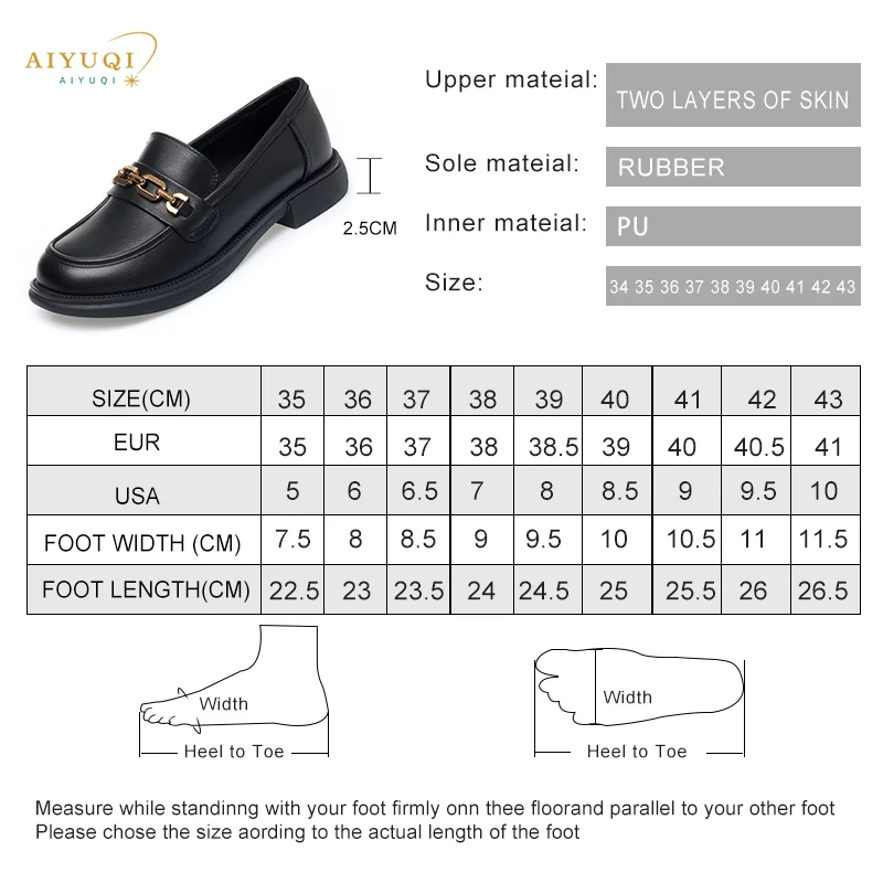 AIYUQI Loafers Women Genuine Leather 2024 Spring New British Style Slip-On Ladies Shoes Large Size Non-slip Women Shoes