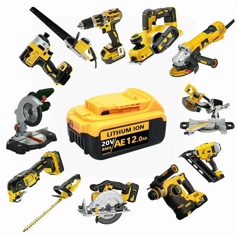 DCB200 20V แบตเตอรี่ใช้งานร่วมกับ dewalt เครื่องมือ 18V 12Ah ชาร์จไฟฟ้าเครื่องมือแบตเตอรี่ลิเธียม 20V 18 โวลต์ 18v 12Ah