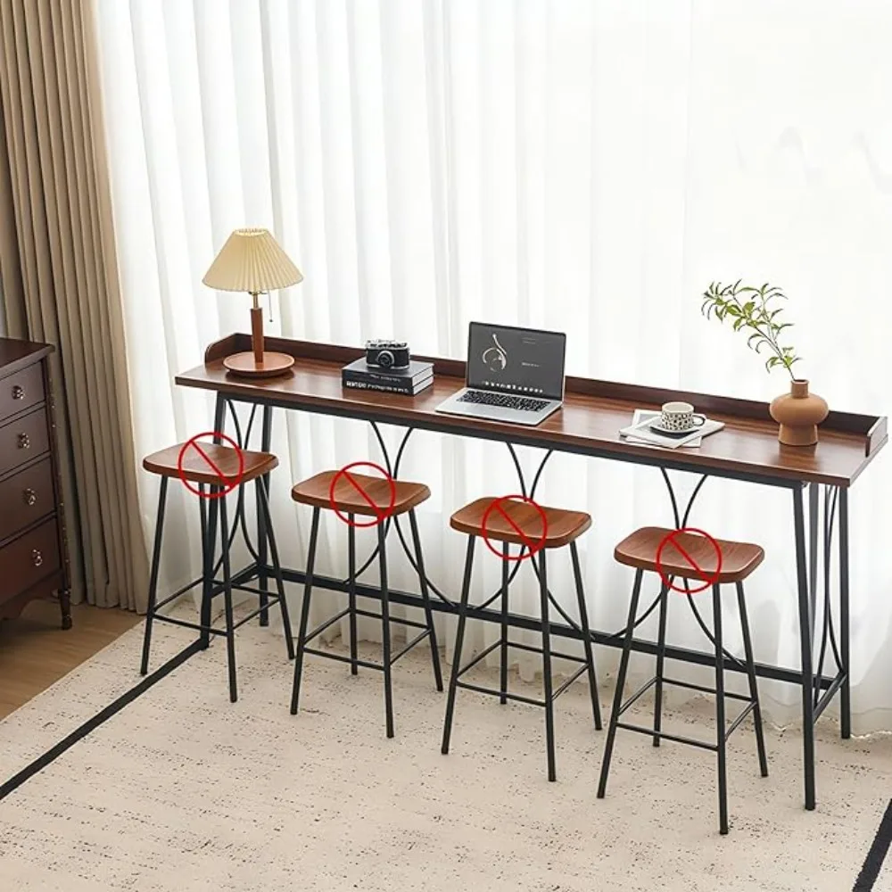 82.3" Bar Table, High Top Kitchen Breakfast Counter Tables, Wood Bar Height Table for Bistro, Dining Room, Living Room,Customize