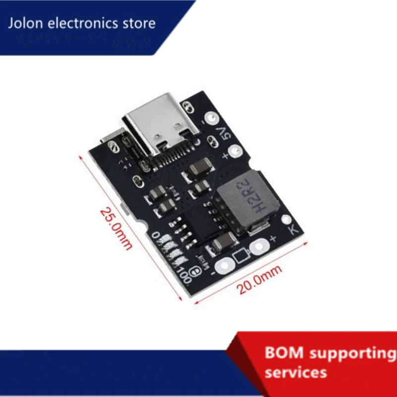 Convertidor de refuerzo usb tipo c, módulo de potência, placa de proteção de carga de litio, pantalla le
