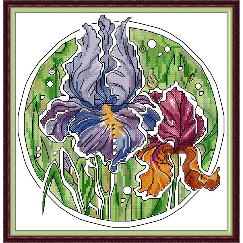 Joy Sunday gamme complète de motifs de fleurs Kits de points de croix Aida 16/14/11CT bricolage couture maison imprimé ensemble de matériel de couture