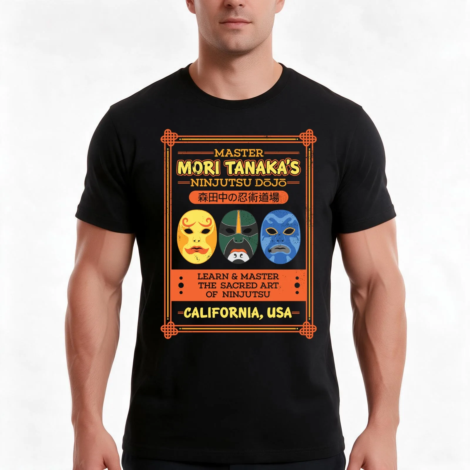 Master Mori Tanaka's Ninjustu Dojo (The 3 Ninjas) T-Shirt, Summer Casual Cotton Tee, Oversized Streetwear Tops, Unisex Men Women