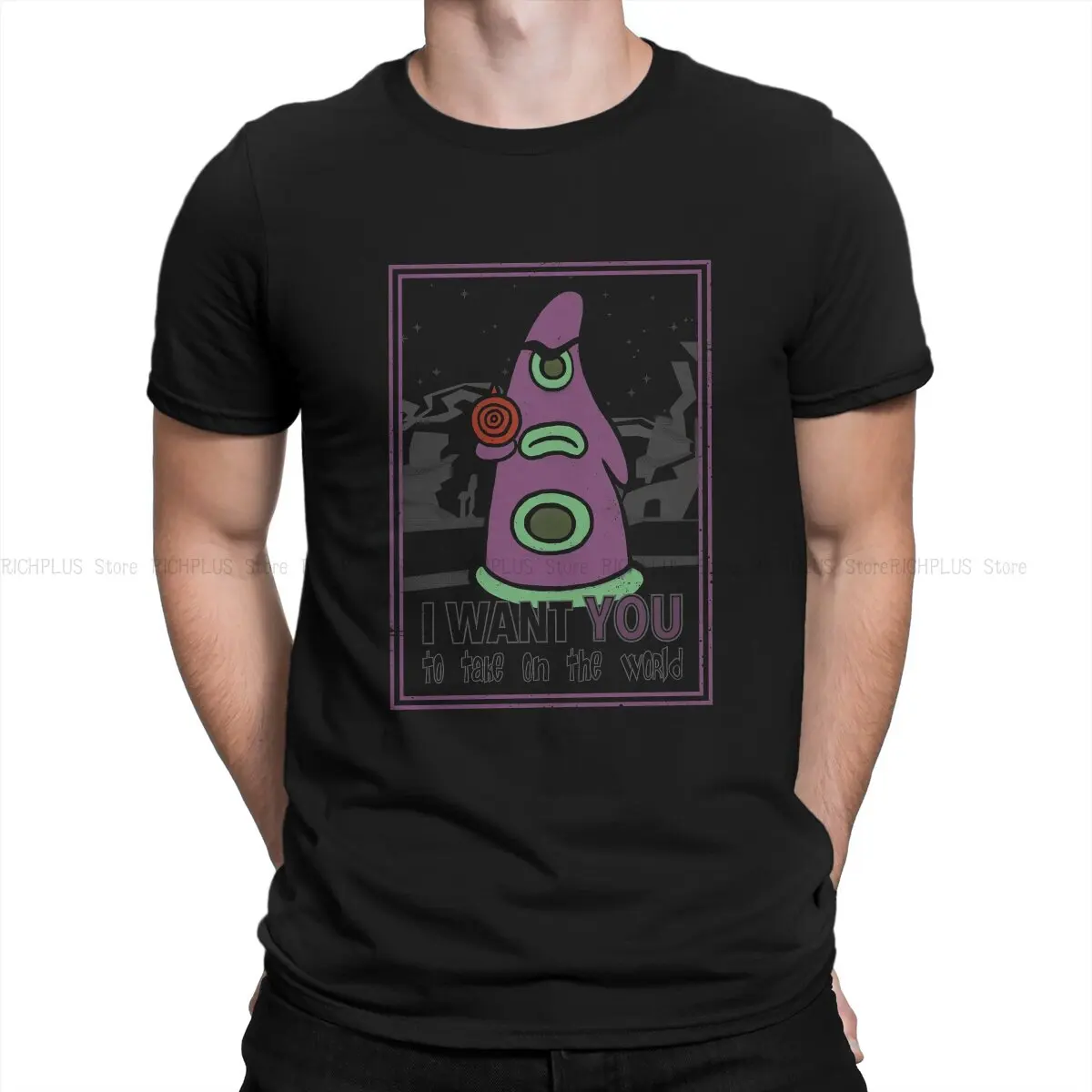 

Day Of The Tentacle Game Newest TShirt for Men Uncle Purple Round Neck Polyester T Shirt Hip Hop Gift Clothes Streetwear