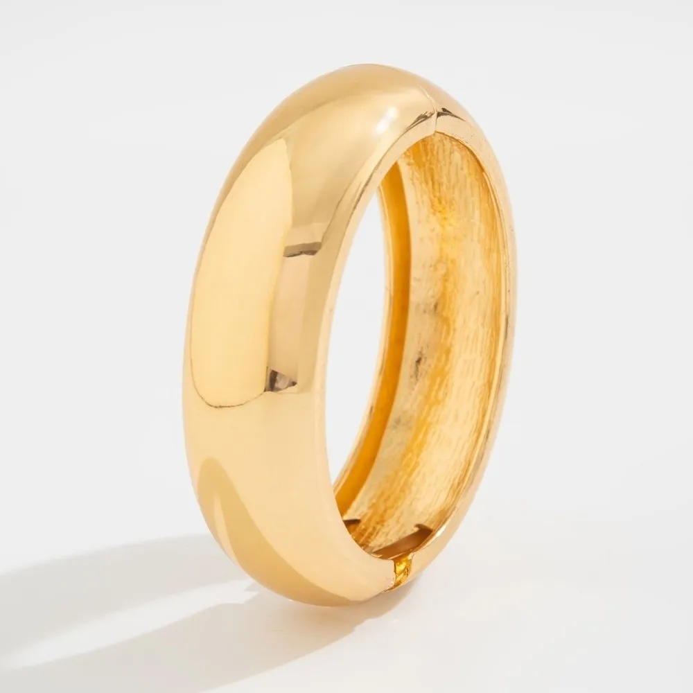 French Style Arched Stackable Bangles Marbled Resin Gold Metal Cuff Bracelet Multi-Functional Smooth Cuff Wide Bangle Outfit