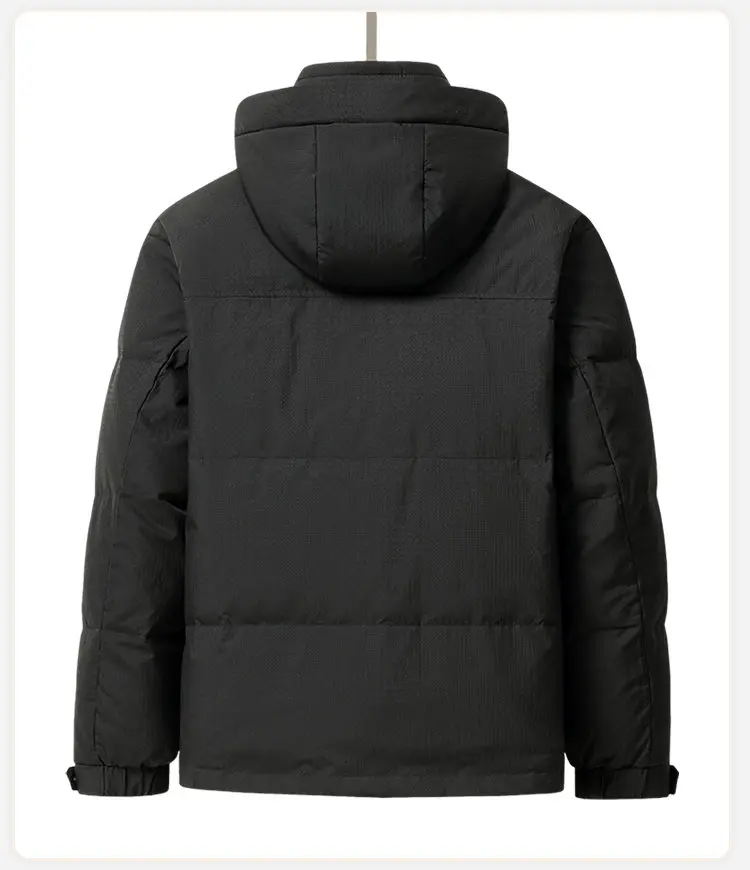 2026 Winter Herren Casual Warme Kapuzen-Daunenjacke Streetwear Oberbekleidung mit abnehmbarer Kapuze, lockere, dicke, wattierte Jacke – Detail 12