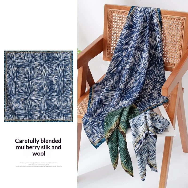 

2025 autumn new gift-giving scarf for personal use, high-end light luxury, versatile silk wool scarf, shawl for women