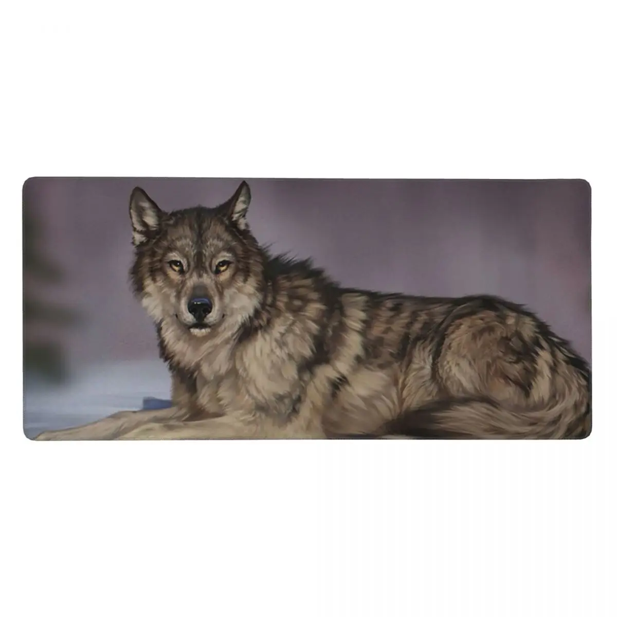 Realistic Wolf Lying Flat Large Mouse Pad Computer Keyboard Mouse Mat Gaming PC Laptop Desk Mat Office Accessories Table Mats