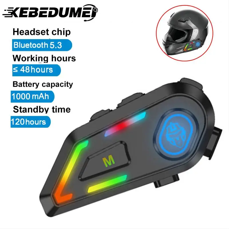 

Bluetooth Motorcycle Helmet Headset Waterproof Handsfree Call Music Player BT5.3 Cycle Motor Driver Auto Answer Headphone