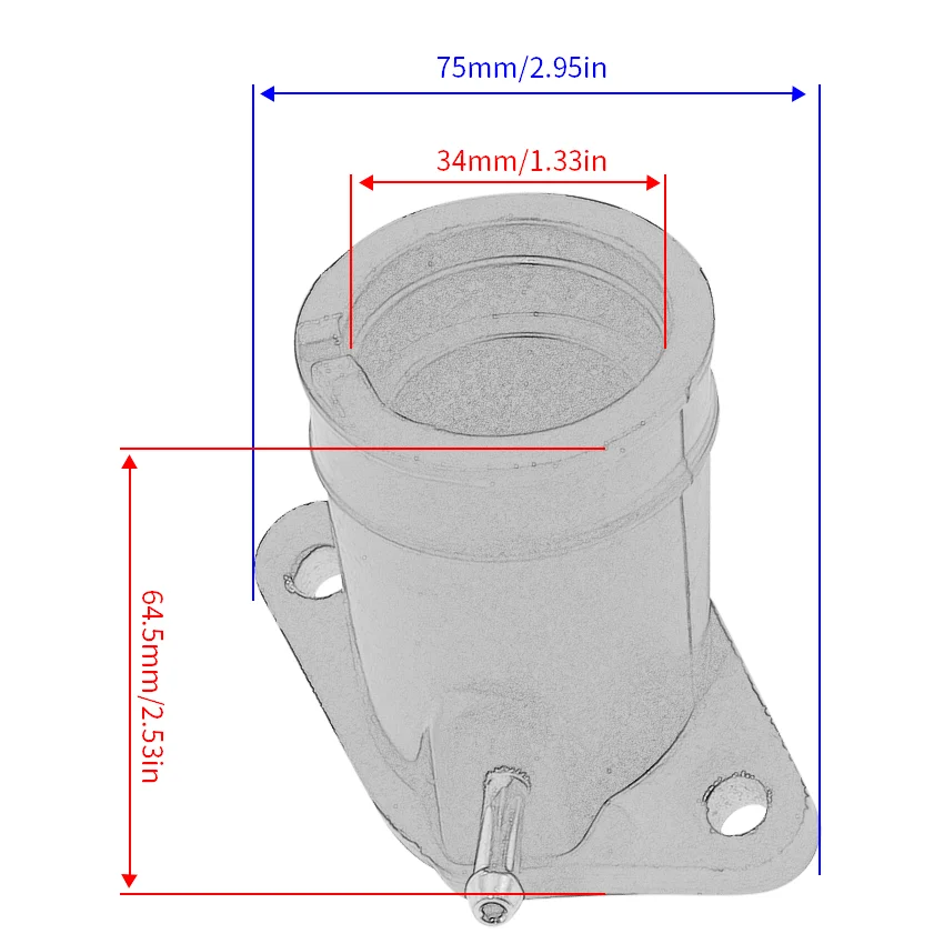 Vergaseranschluss-Ansaugkrümmer für Yamaha TTR125 TT-R125 TT-R125R TT-R125E TT-R125L TT-R125LE TT-R125LW TT-R125LWE – Detail 1