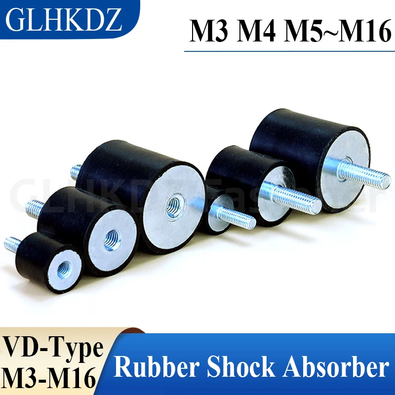 M3-M16 Male-Female Thread Rubber Shock Absorber Crash Pad VD-Type Damper Noise Reduction Anti Vibration Isolation Mount