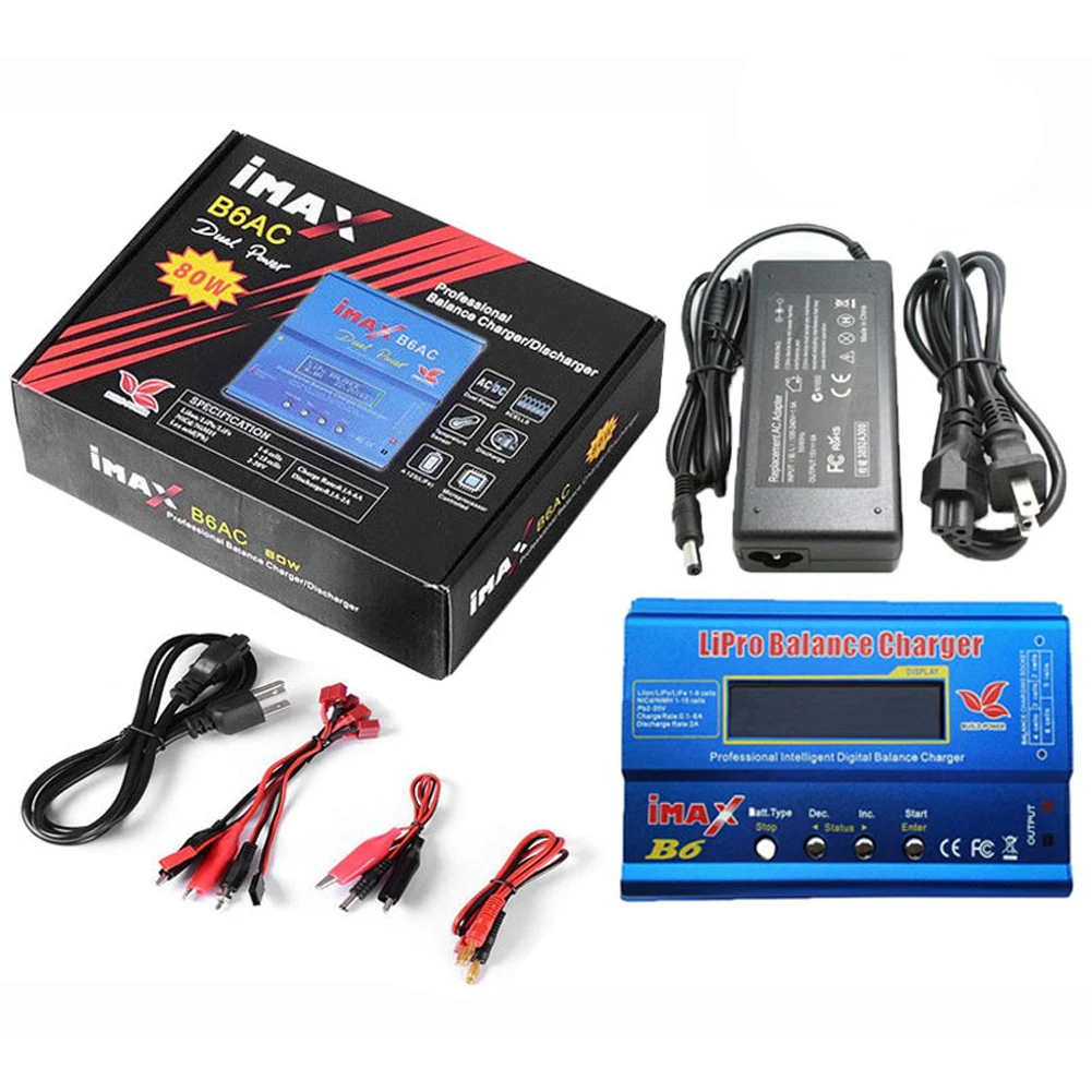 IMAX B6 80W RC caricabatteria al litio nichel idrogeno caricabatteria bilanciamento caricabatterie adattatore 12V 6A