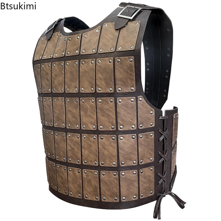 

Medieval Viking Pirate Knight PU Leather Body Chest Armor Roman Gladiator Saxon Breastplate Cosplay Costume Brigandine Cuirass