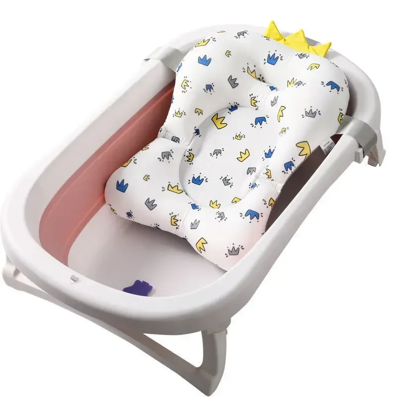 

Baby Bath Seat Support Mat Foldable Baby Bath Tub Pad Chair Newborn Bathtub Pillow Infant Anti-Slip Soft Comfort Body Cushion