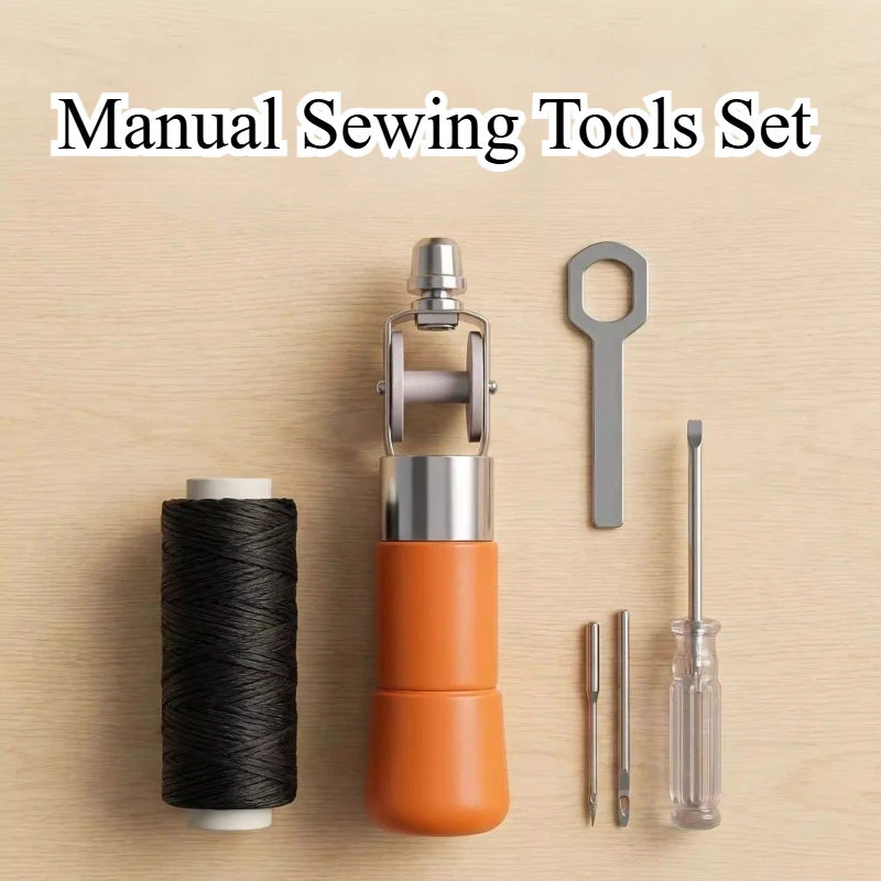 Wood-handled Leather Hand Sewing Machine Handmade DIY Key Bags Sneakers Wallet Suturing Auxiliary Tools Hand Sewing Machine