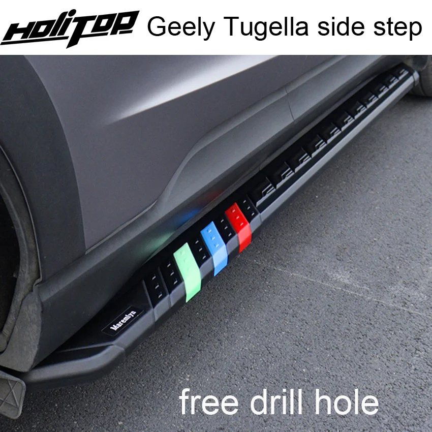 

Thicken side step bar running board for Geely Tugella 2019 2020 2021 2022 2023,HOT SALE in China,free drill hole,can load 300kg