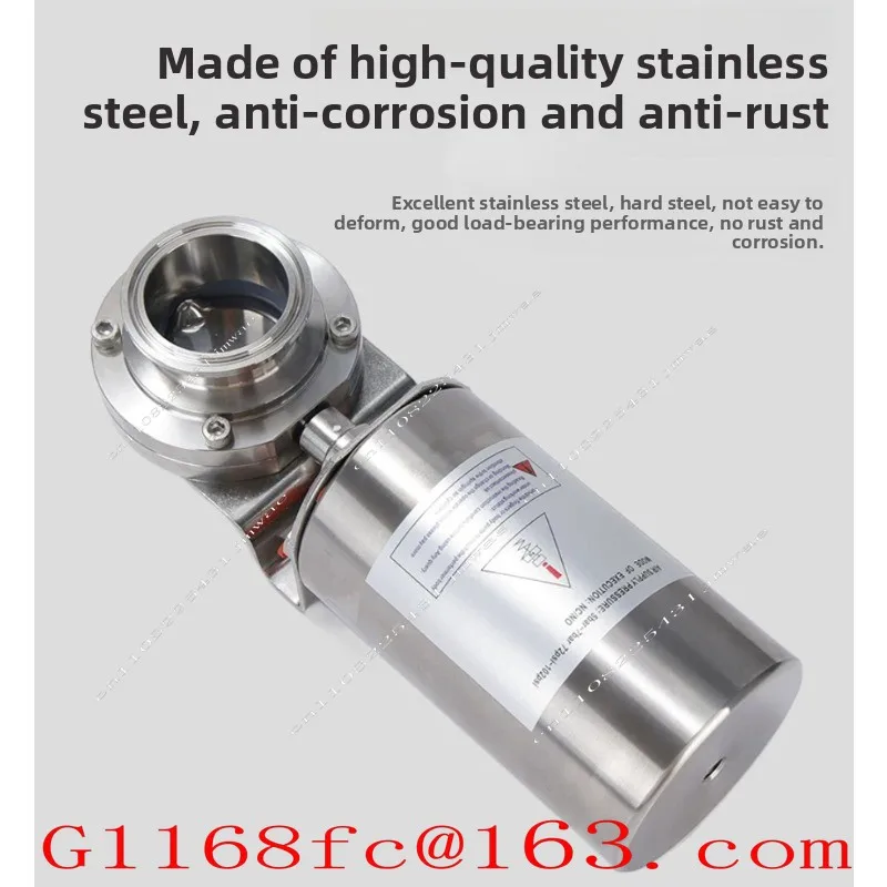 304 Stainless Steel Pneumatic Valve/sanitary Pneumatic Butterfly Valve