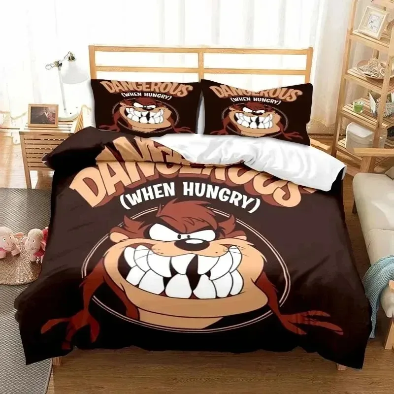 

3D Print Cartoon T-Tasmanian Devil Bedding Set Boys Girls Twin Queen King Size Duvet Cover Pillowcase Bed boys Adult Bedroom