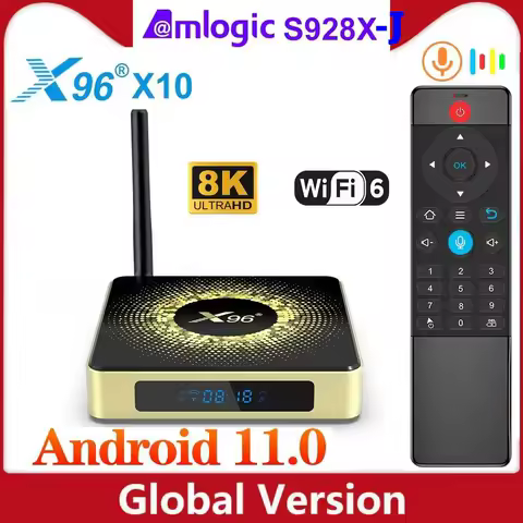 X96 X10 Amlogic S928X-J TV Box Android 11 Set Top Box Support Dolby 8K Media Player Android 11.0 Wifi6 1000M DDR4 4G32G 8G64G