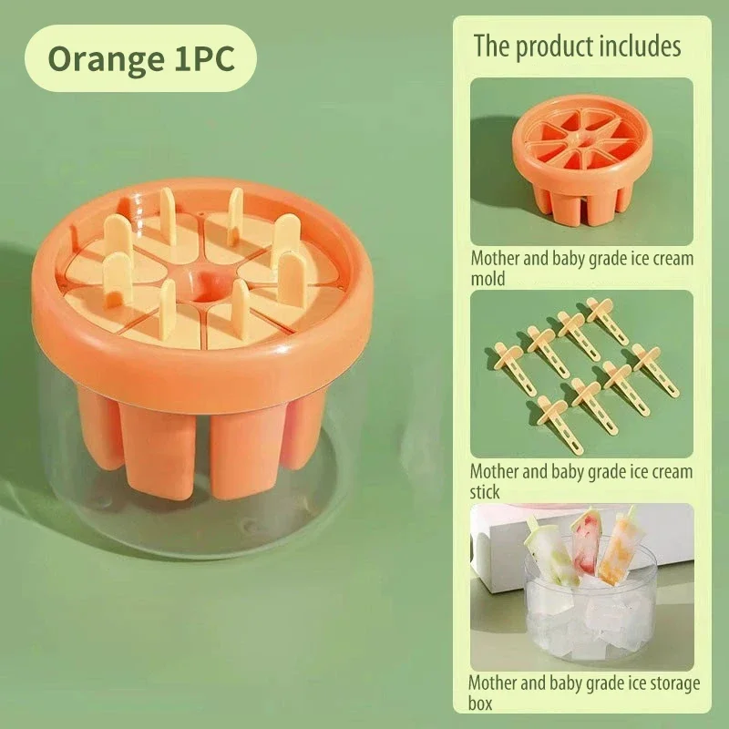 Fashionable Cute Popsicle Mold Household 8 Grid Ice Cream Making Template For Home Kitchen Dessert Popsicle Accessories Ice tray