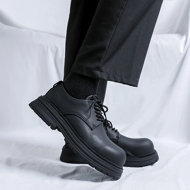 

Derby formal men's shoes Classic and New designer styles Fashion Party Dress Best Black Gentleman Daily work shoes thick