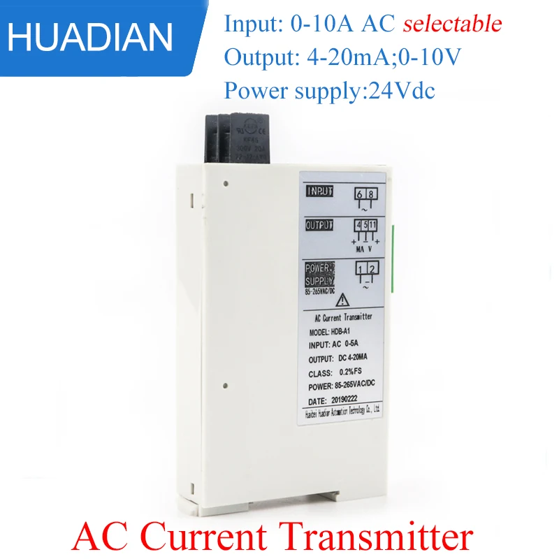 

Ac Current Transmitter Dc4-20Ma Rated Output Current Transformer Sensor With Zero and Span Adjustment