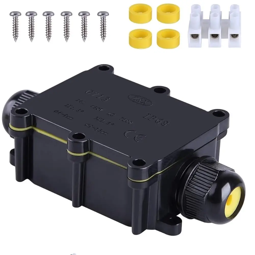 

Junction Box Outdoor Waterproof IP68 2Way Plug Line M20 Coaxial Cable Connector Wire Range 5 to15mm Electrical External Power