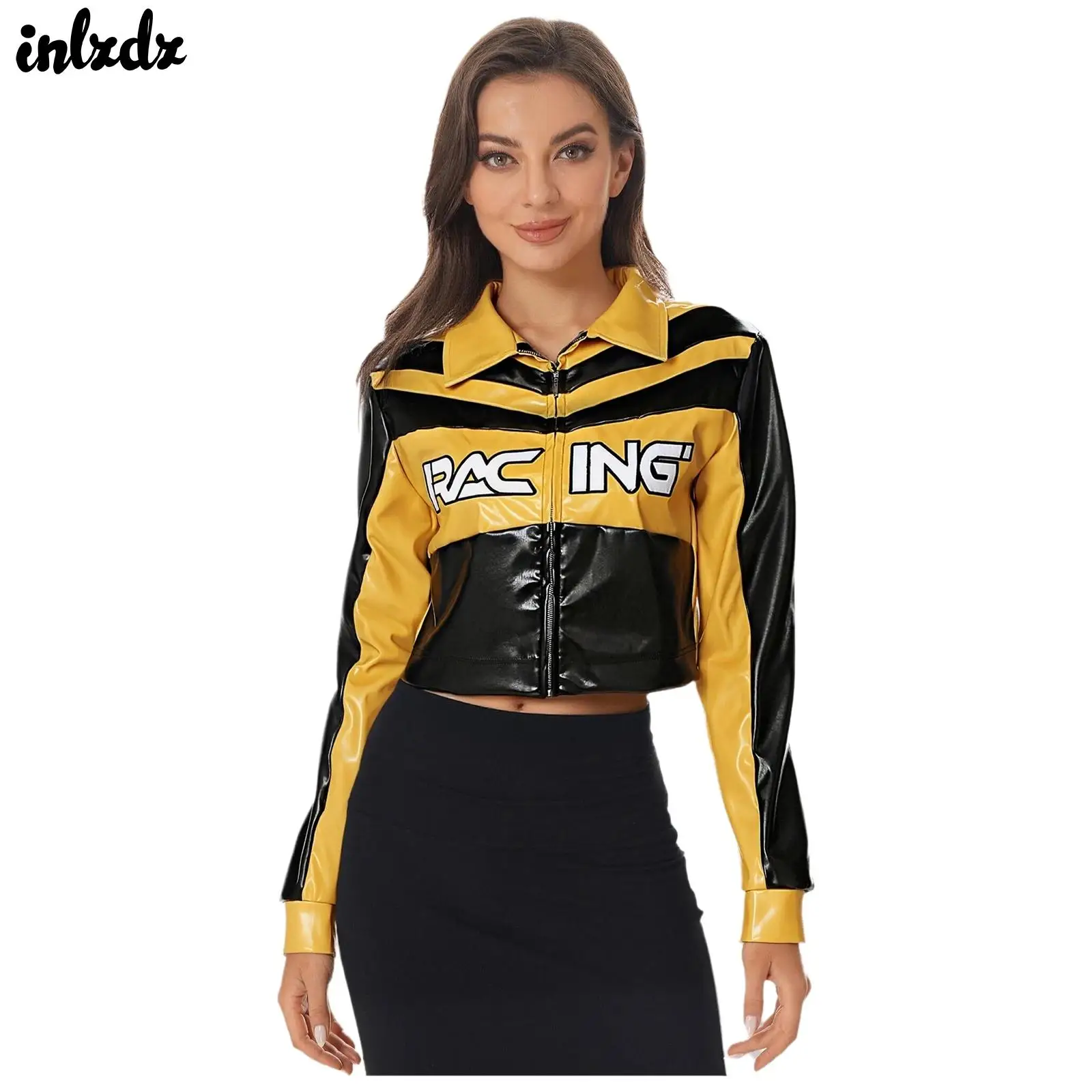 

Женские ветрозащитные бейсбольные укороченные куртки с верхней вышивкой и лацканами спереди на молнии Верхняя одежда для пеших прогулок, путешествий, вождения на моторике, уличная одежда