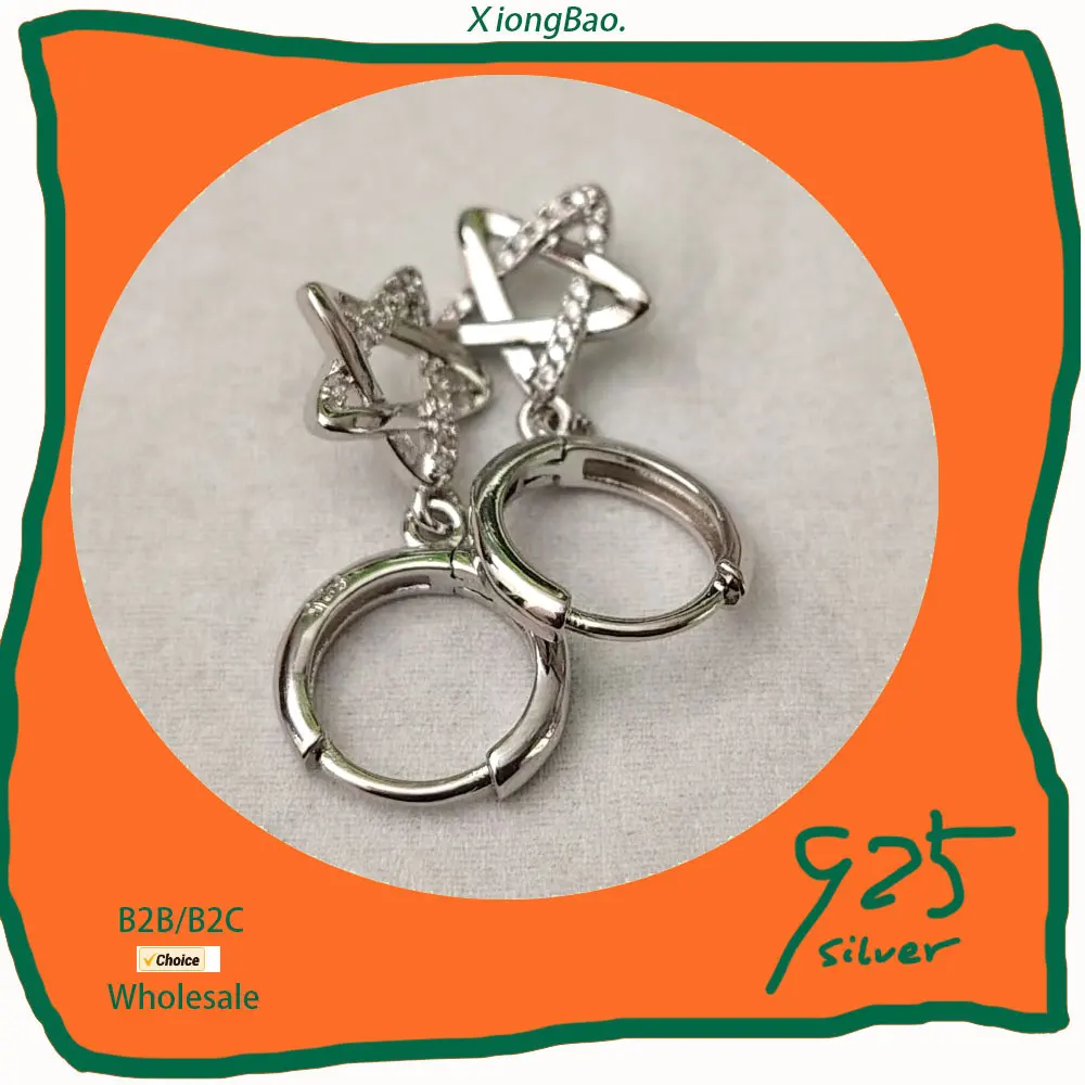 

Zircon Star Drop Earrings New 2026 High Quality Crystal Jewelry New Earring 925 Sterling Silver Woman's Trendy Hot