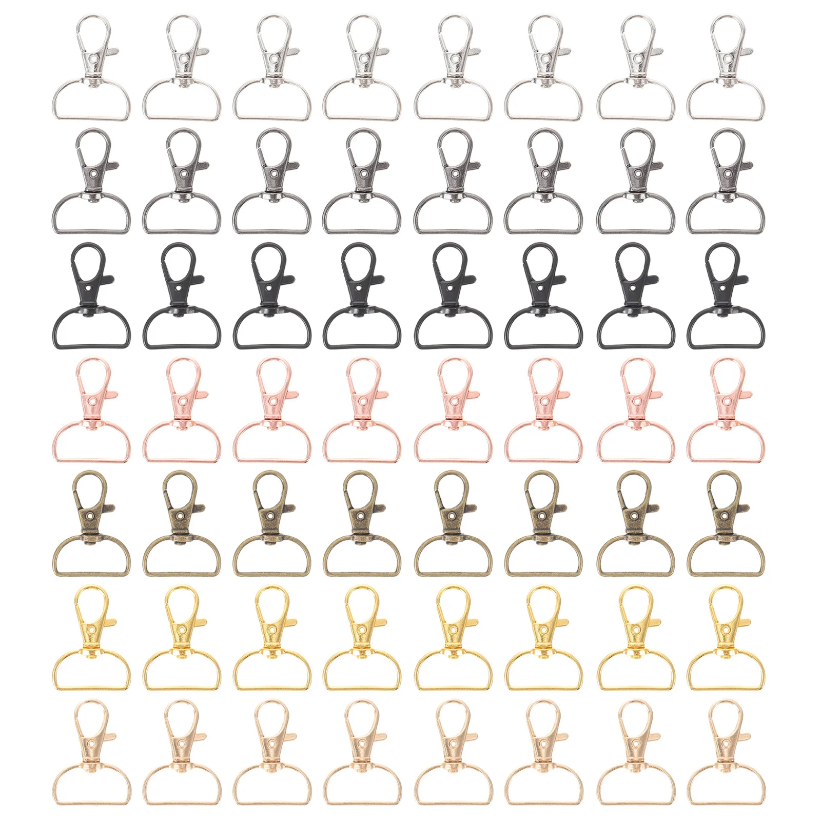 70Pcs Metal Clasp Hooks Durable Lobster Clasps Not Easy to Lose Color Shape for DIY D Lobster Clasp Lanyard Snap Hooks