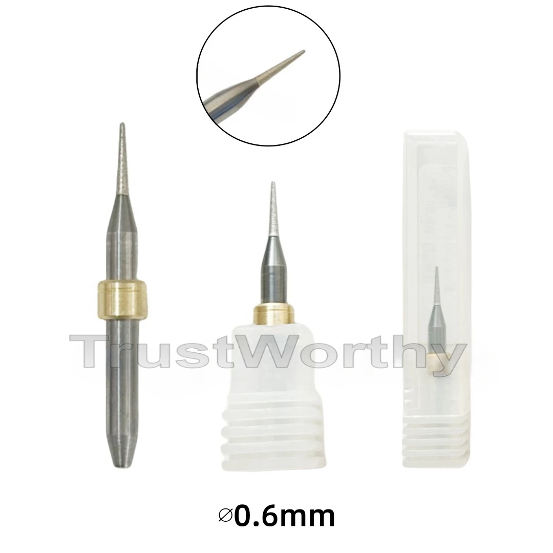 ∅0.6 Dental Arum CAD CAM System CEREC Milling Burs for Lithium Disilicate Blocks