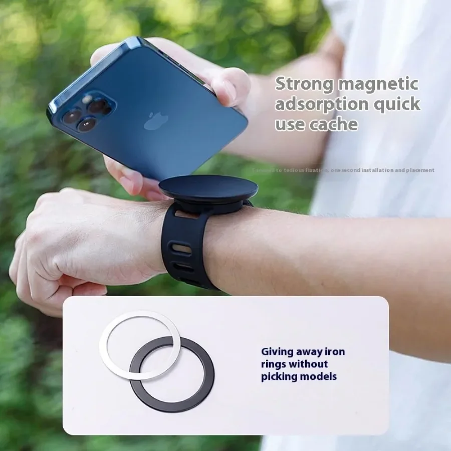 Magnetic Phone Holder Strap Outdoor Cycling Wristband Portable Lazy Fitness Arm Mount Magnetic Stand for Smartphone